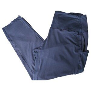 LEGGINGS DEPOT Slate Blue Leggings with Pockets 5 Inch Waistband - Size XL